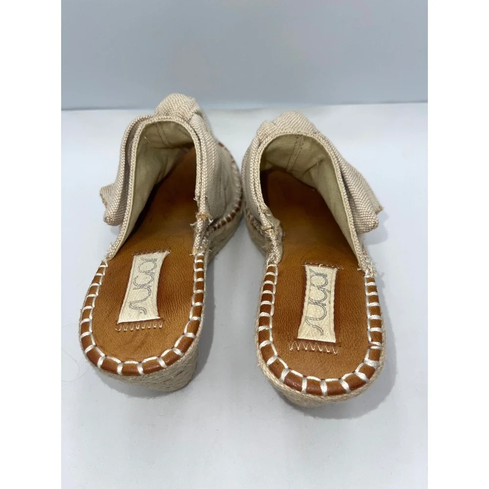 Sugar Hundreds Wedge Sandals‎ Womens 7.5 Tan Good Espadrille Bow Knot Mules
